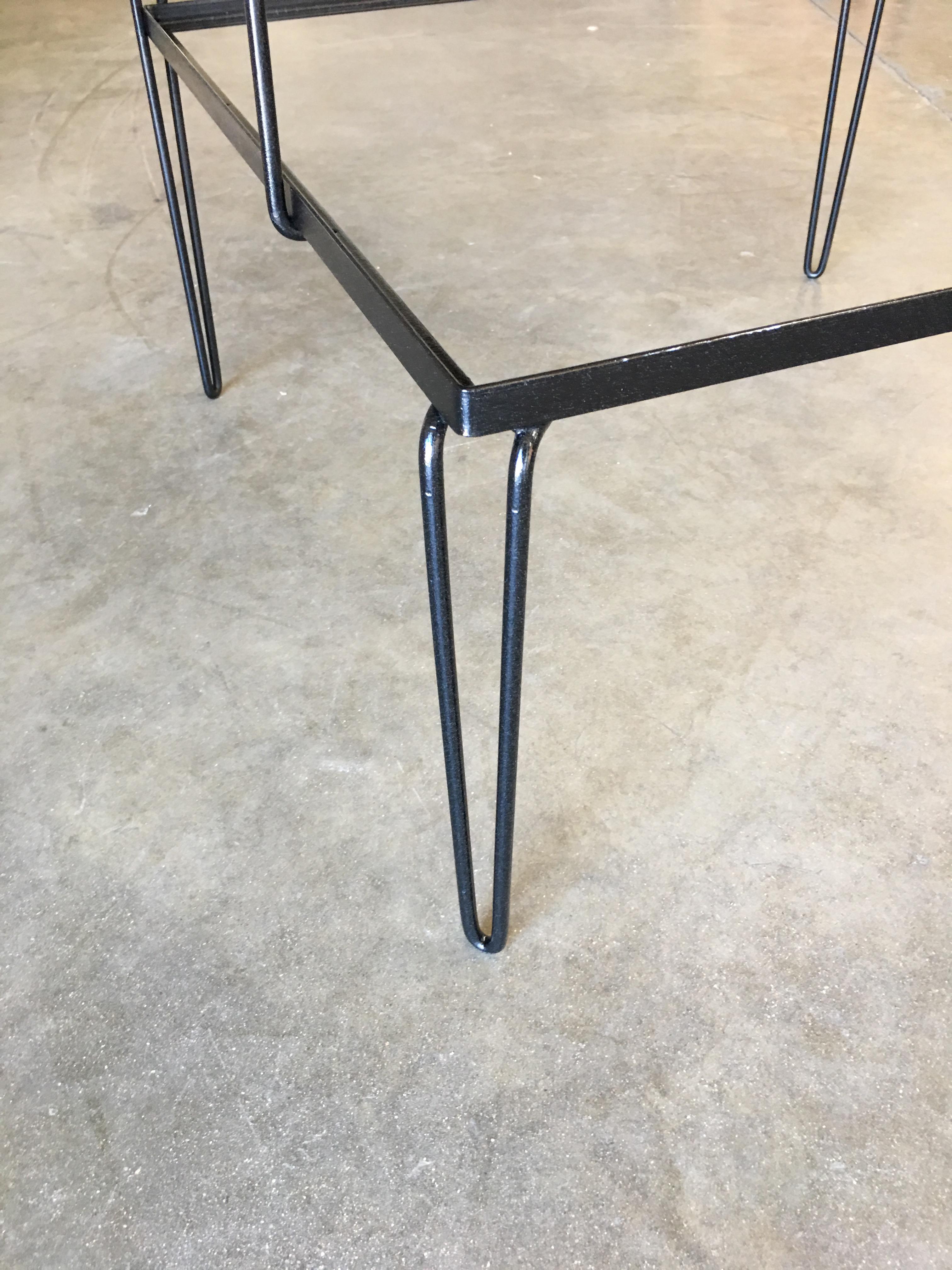 outdoor side tables for patio on Restored Midcentury Woodard Two Tier Glass Top Iron Outdoor Patio Side Table 1rentplace